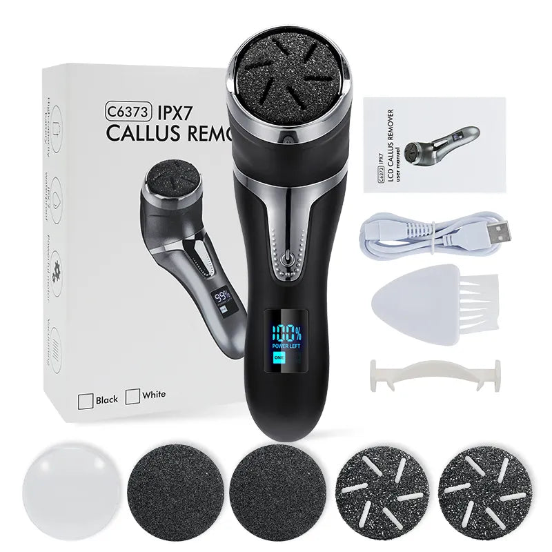 Portable Electric Callus Remover For Feet, Rechargeable Foot Scraper With Plumice Peel For Soft Toes | Lersk