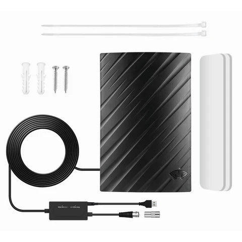 Antenne HDTV intérieure AeroView Pro 4K offrant des chaînes locales jusqu'à 600 miles | Lersk