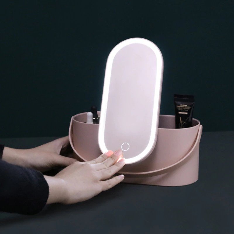 NomadGlow Travel Makeup Organizer With Built-In LED Mirror | Lersk