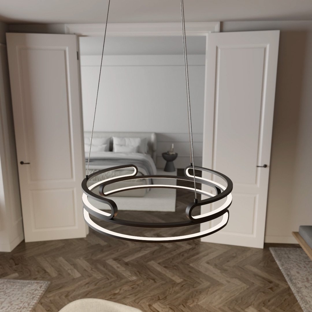 Průmyslová závěsná lampa Quorra Steel LED osvětlení série | Lersk