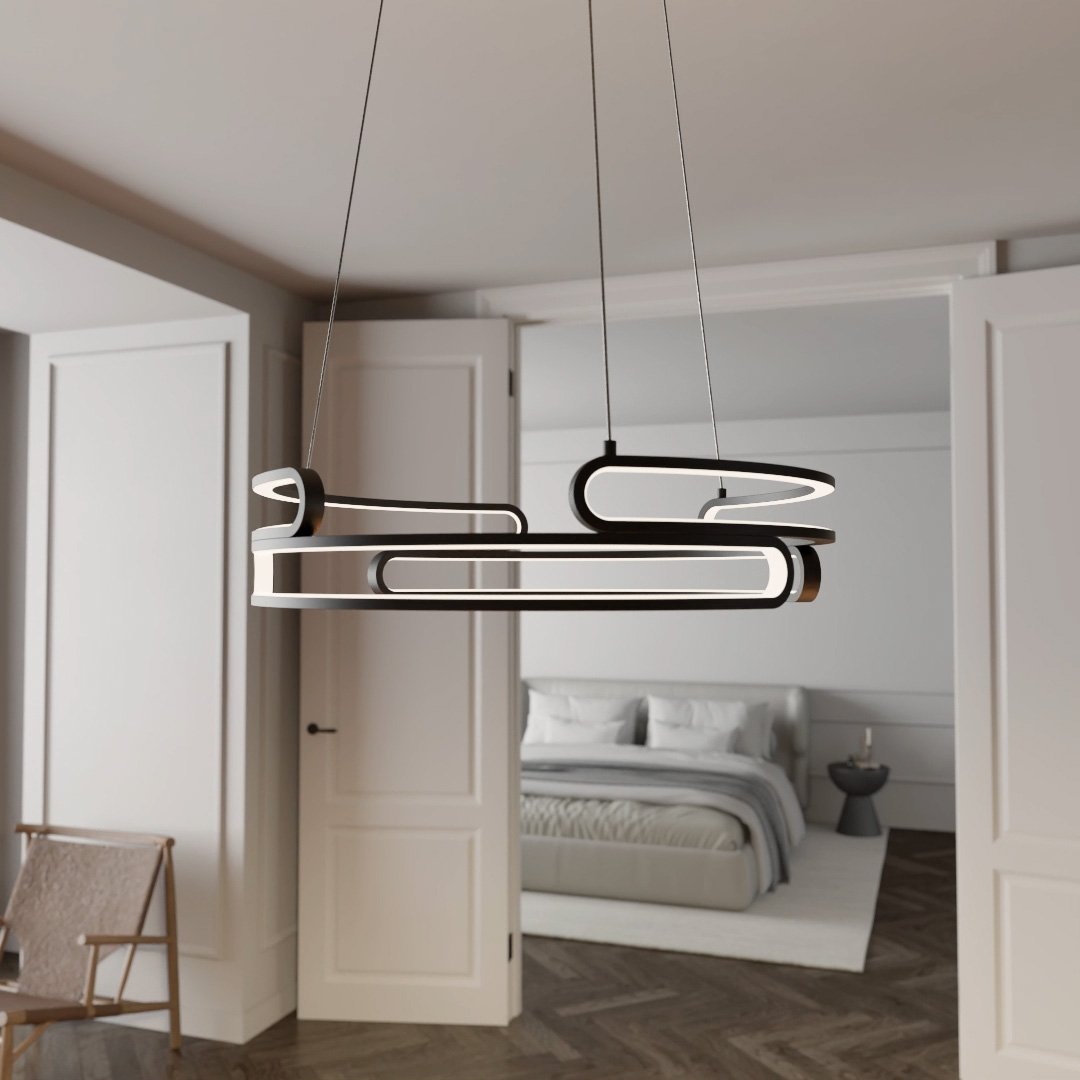 Průmyslová závěsná lampa Quorra Steel LED osvětlení série | Lersk