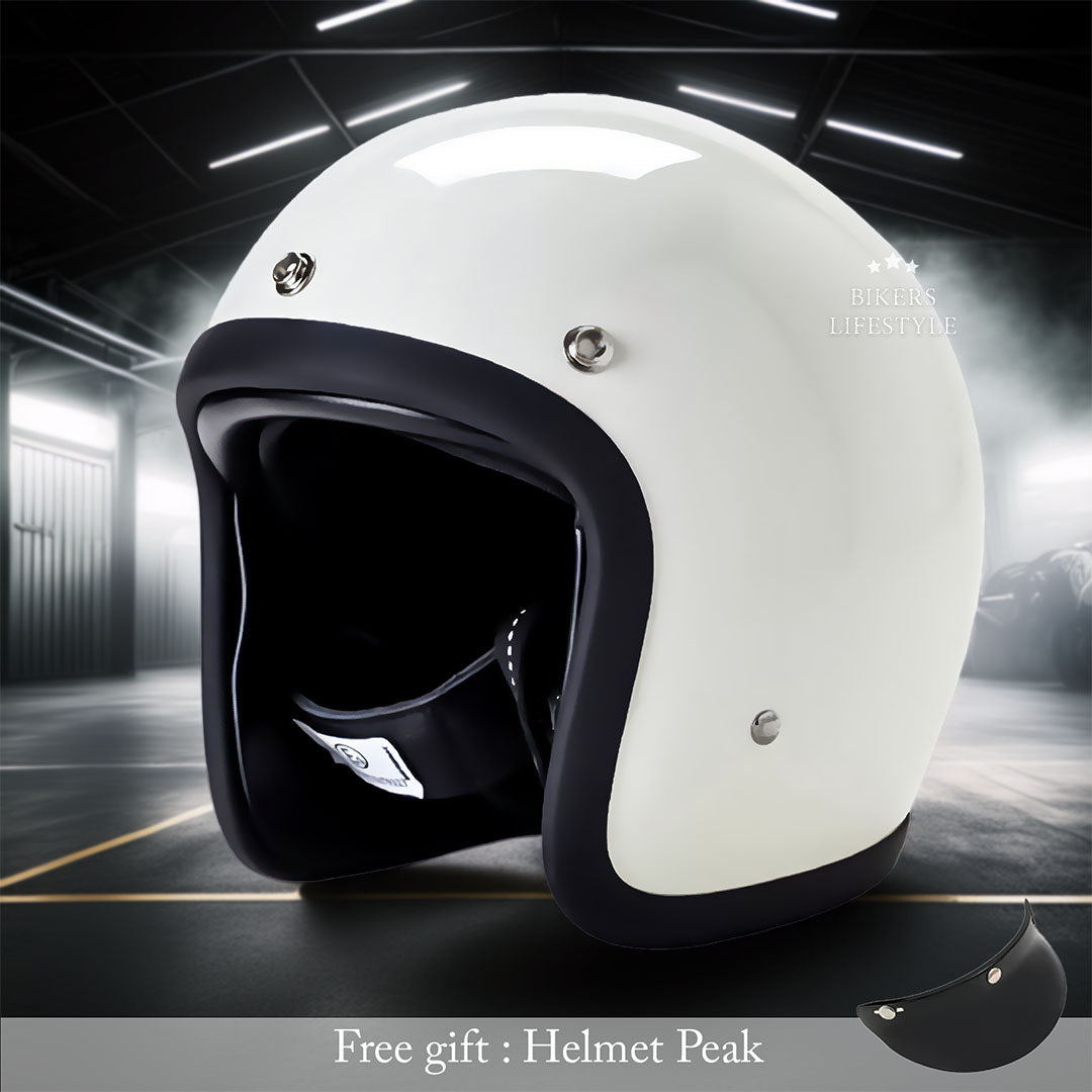 Vintage Motorcycle Helmet Low Profile For Riders DOT ECE | Lersk