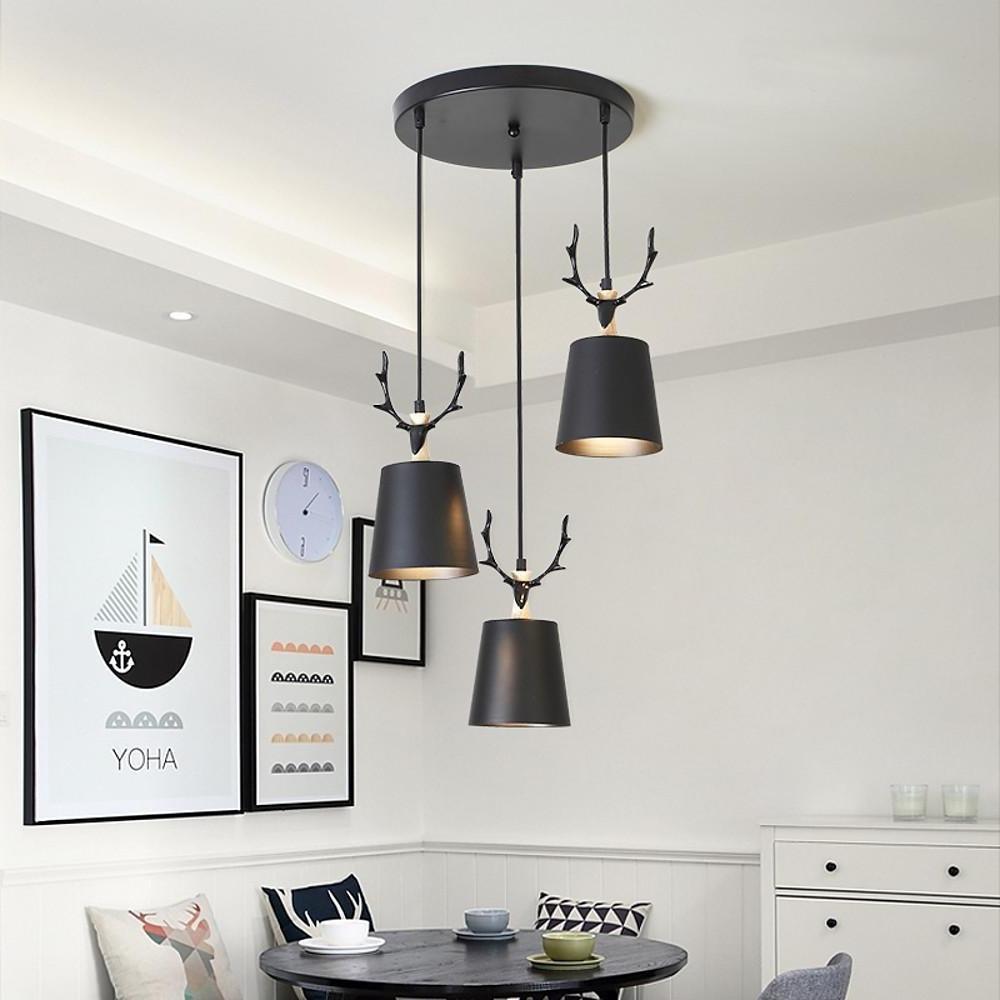 Elowen Deer Antler LED Pendant Light With Three Lights | Lersk