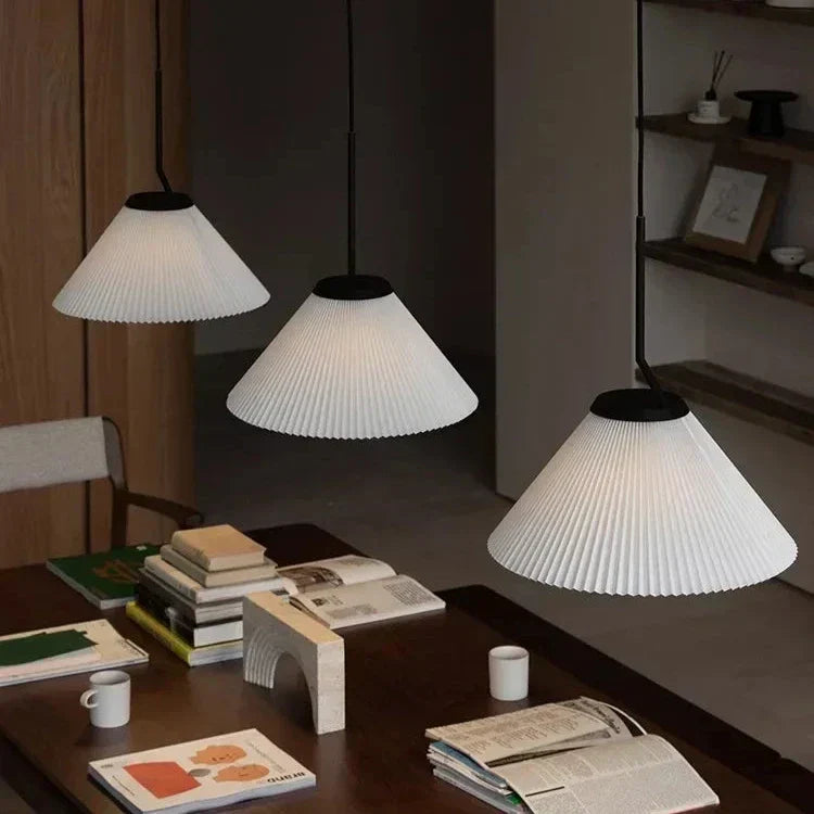 Caelara Soft Pleated Ceiling Pendant Light In Cream | Lersk