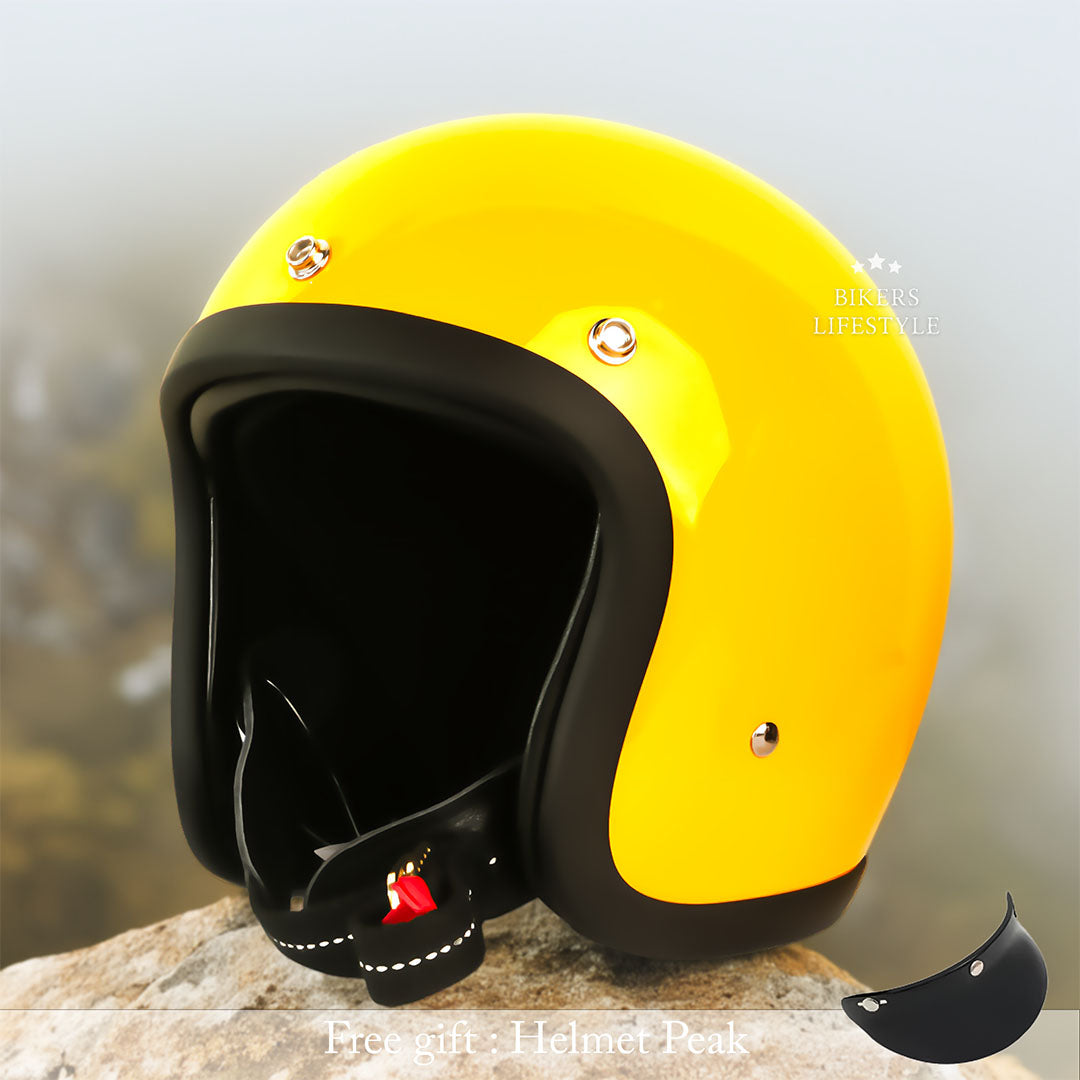 Vintage Motorcycle Helmet Low Profile For Riders DOT ECE | Lersk