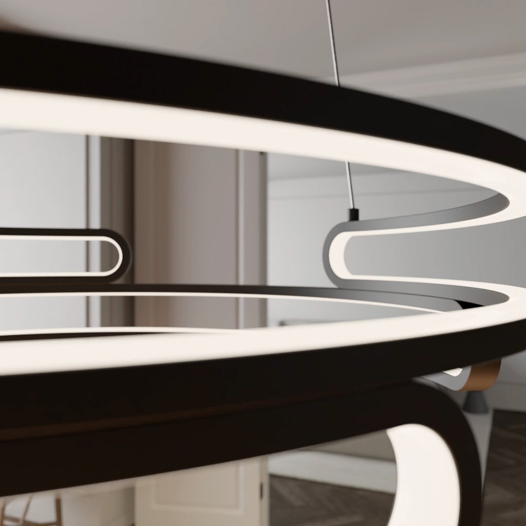 Průmyslová závěsná lampa Quorra Steel LED osvětlení série | Lersk